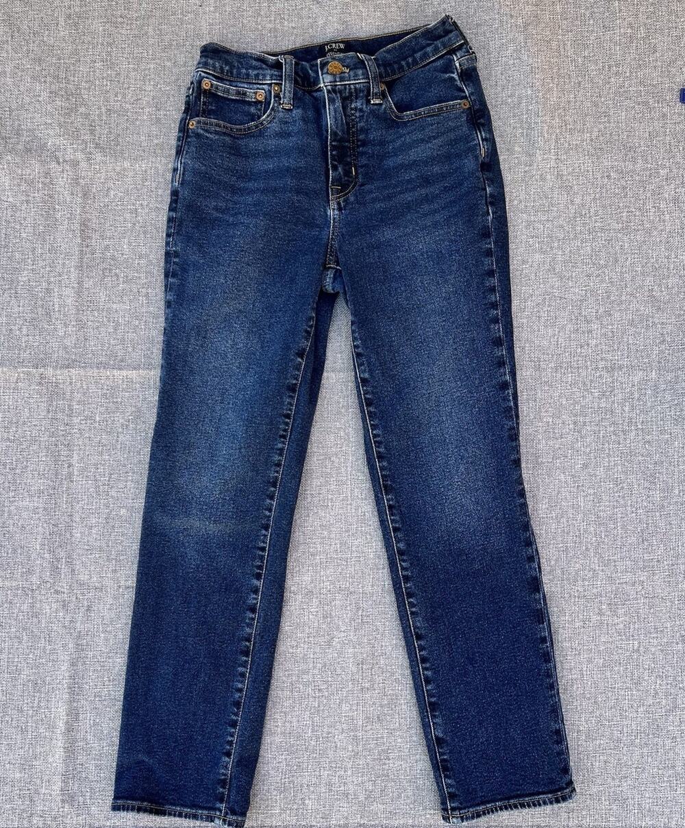 J.Crew Essential Straight Jeans Womens 25 Blue High Rise Stretch Denim 25x25